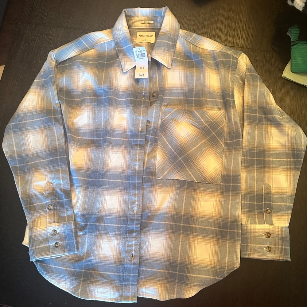 Abercrombie & Fitch Checkered Button Down Shirt Flannel Soft Collection Oversize